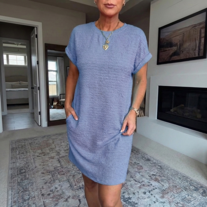 Nadélle | Women's Relaxed-Fit Round-Neck Midi Dress