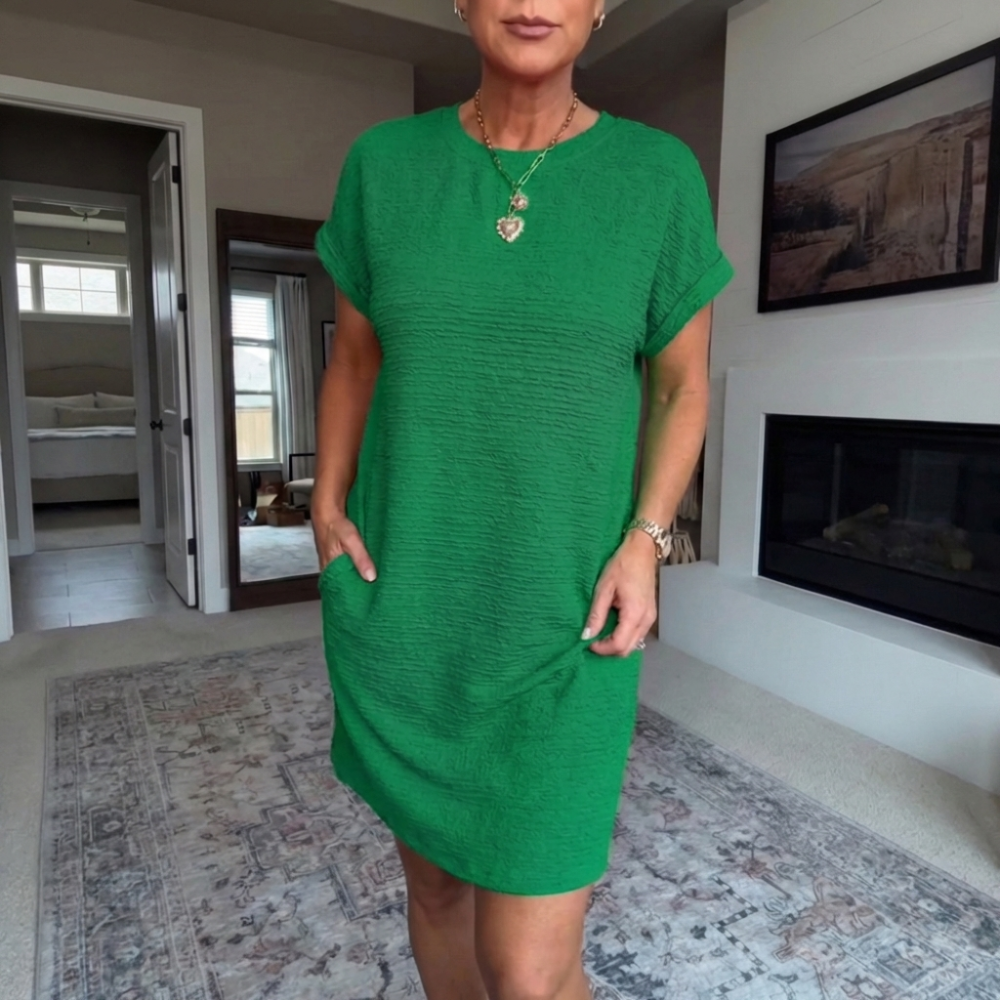 Nadélle | Women's Relaxed-Fit Round-Neck Midi Dress