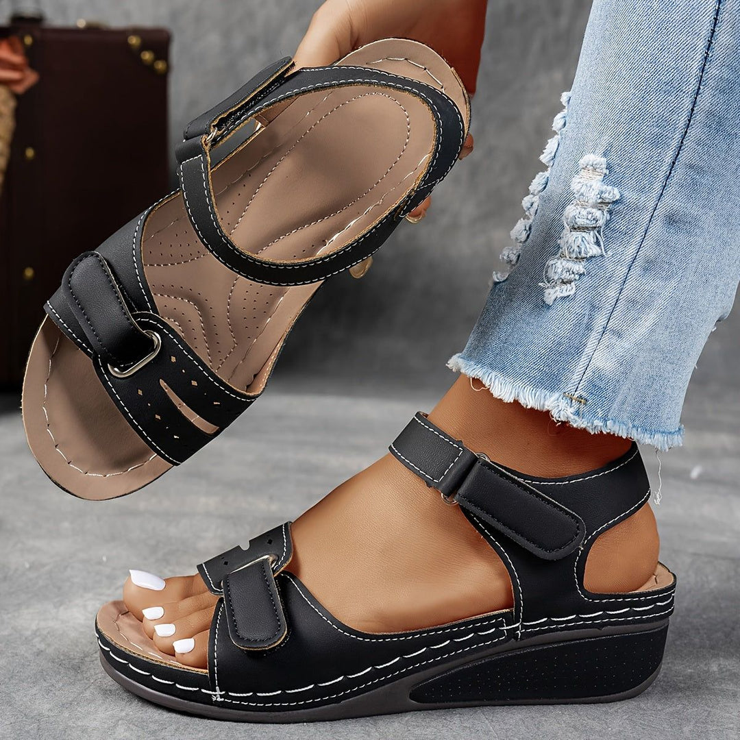 Colette | Women's Platform Wedge Sandals Open-Toe Adjustable Straps