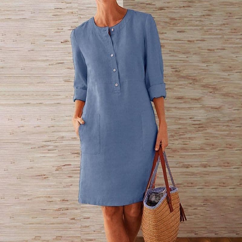 Nadeline | Women's Button-Front Shift Dress – Weekend Errands