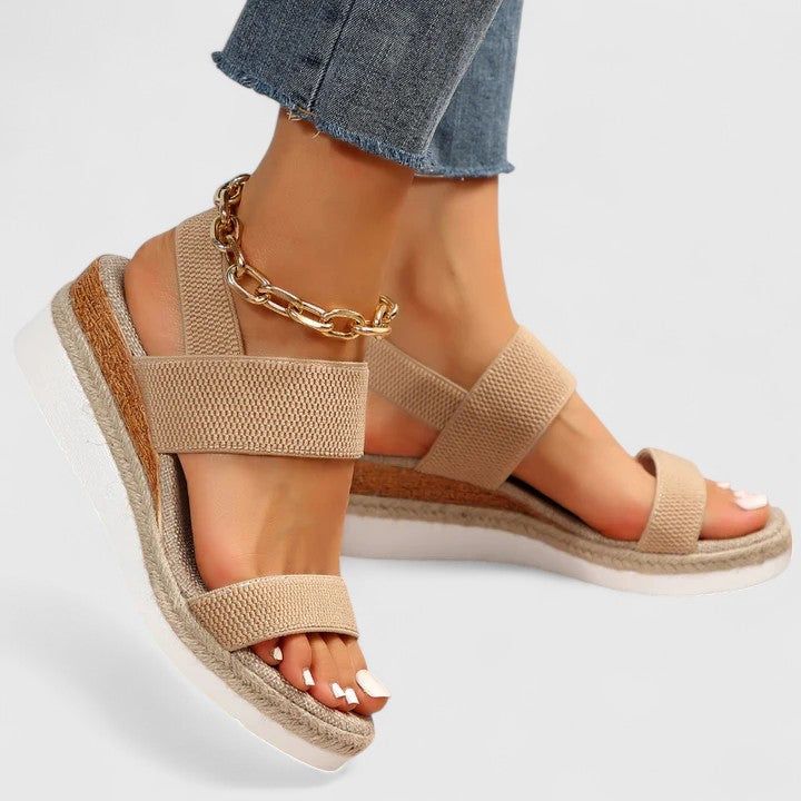 Nadja | Women's Platform Espadrille Sandals - Open-Toe Wedge