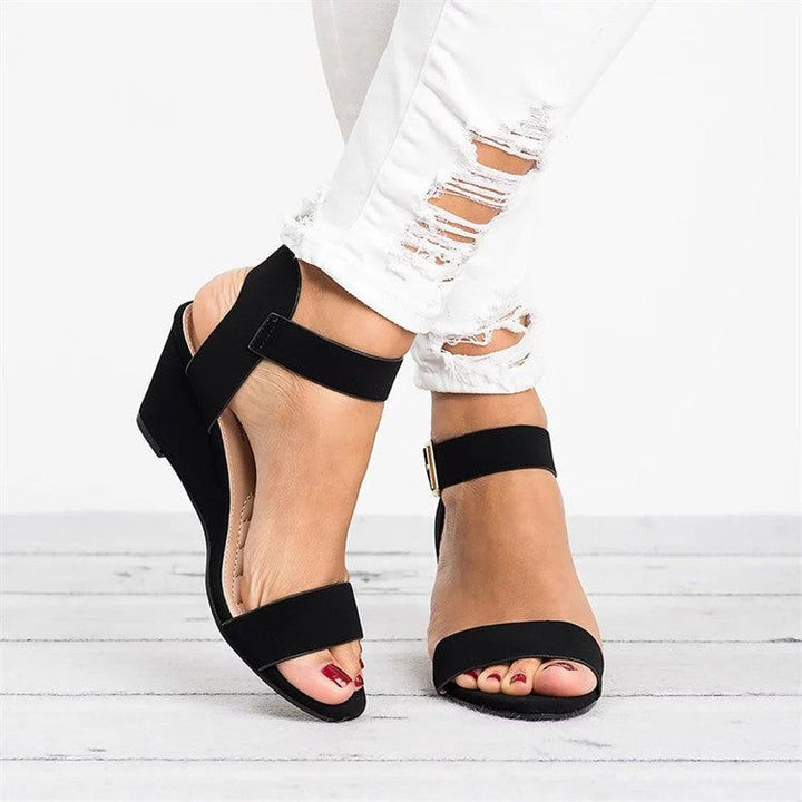 Madeleine | Women's Wedge Sandals Open-Toe Ankle Strap