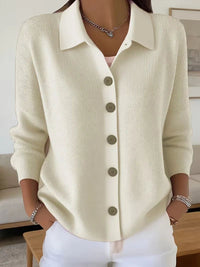 Mila | V-Neck Button-Front Cardigan with Oversized Buttons for Women