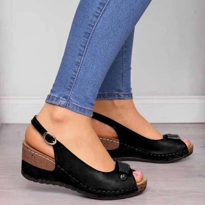 Freya | Women's Wedge Sandal Open-Toe Adjustable Strap