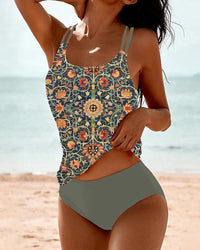 Zoe | Printed Two-Piece Tankini Set with Relaxed-Fit Top for Women