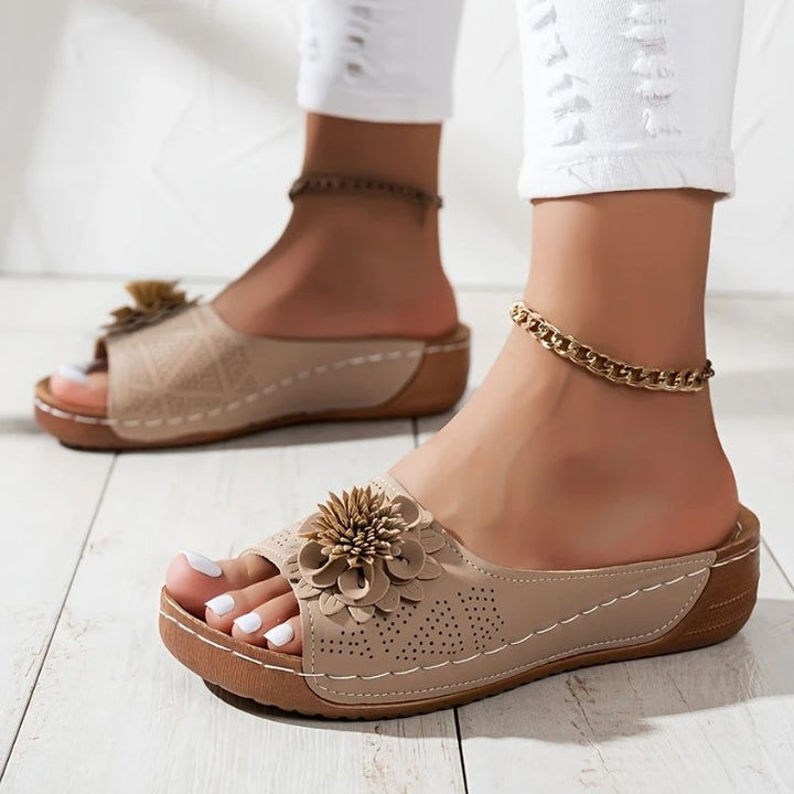 Eline | Women's Platform Open-Toe Sandals - Slip-On Casual