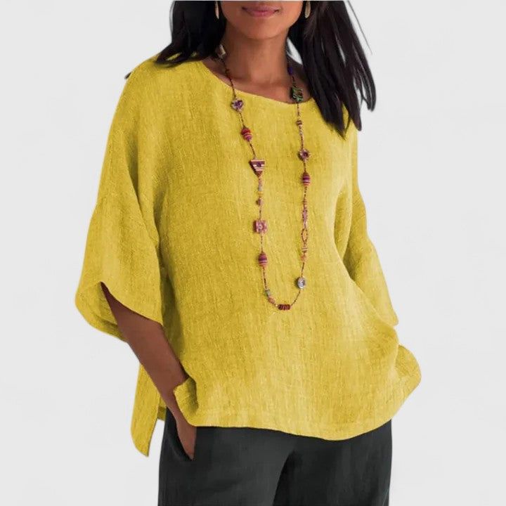 Selene | Women's Relaxed-Fit Blouse with Round Neck