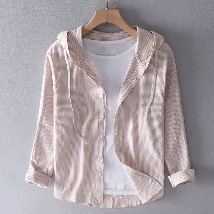 Nova | Women's Hooded Striped Shirt with Button Front