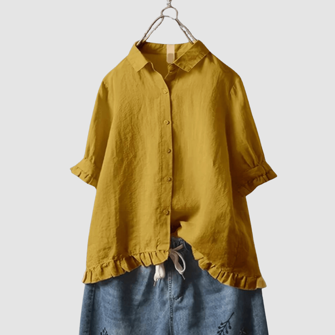 Georgia | Women's Blouse V-Neck Long Sleeve Relaxed-Fit