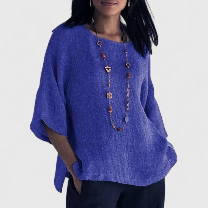 Selene | Women's Relaxed-Fit Blouse with Round Neck