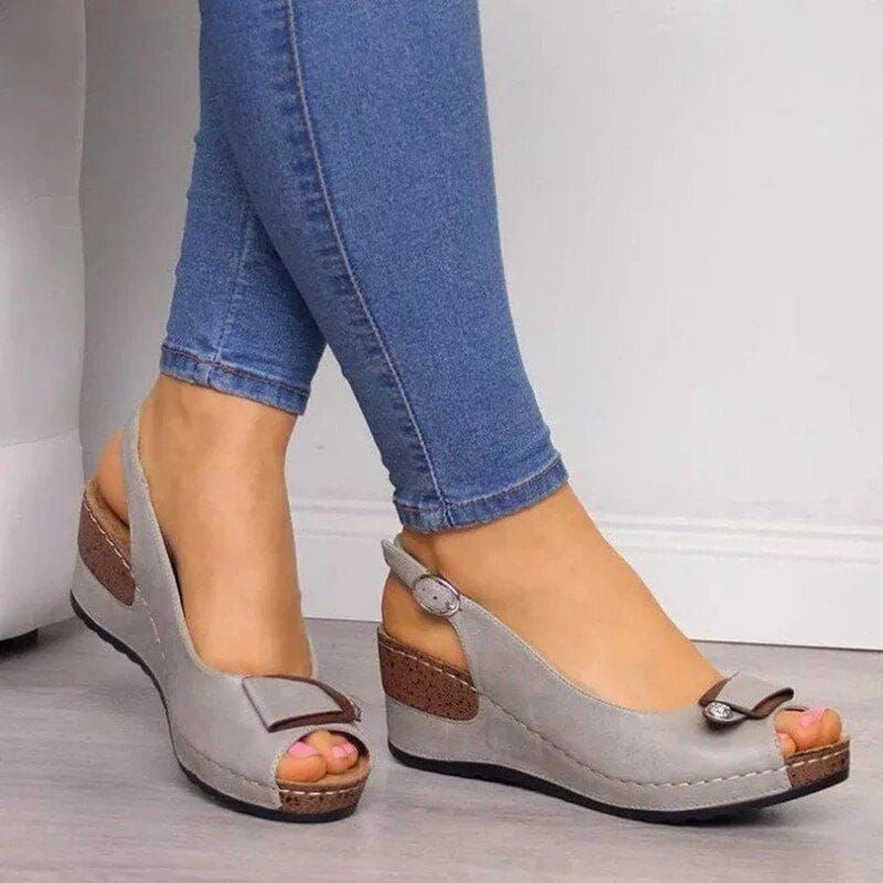 Freya | Women's Wedge Sandal Open-Toe Adjustable Strap