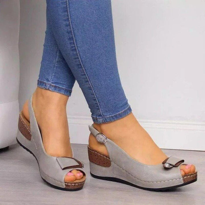 Freya | Women's Wedge Sandal Open-Toe Adjustable Strap