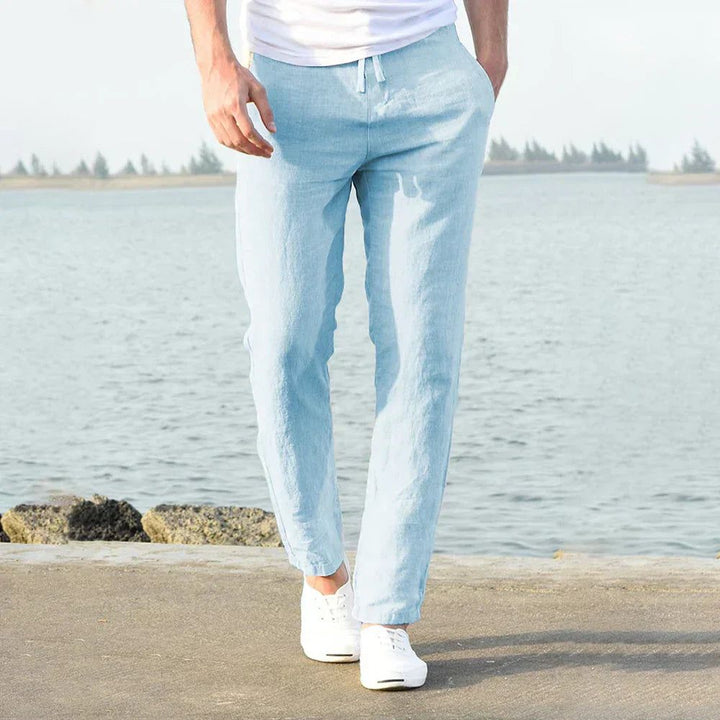 Kai | Men's Straight-Leg Summer Trousers with Drawstring Waist