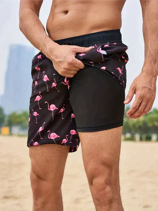 Mads | Men's Printed Compression-Lined Swim Shorts
