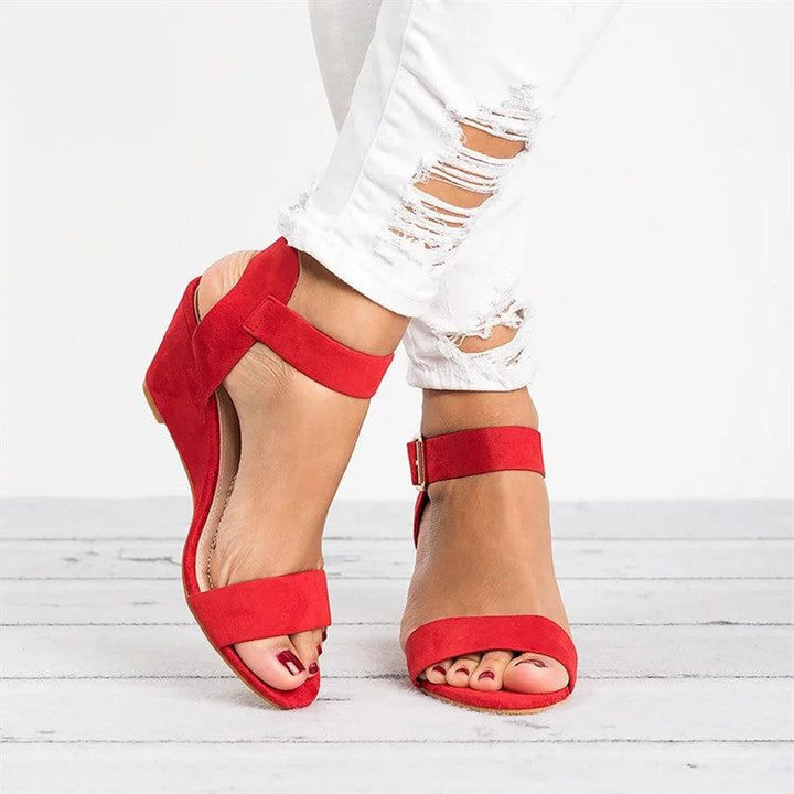 Madeleine | Women's Wedge Sandals Open-Toe Ankle Strap