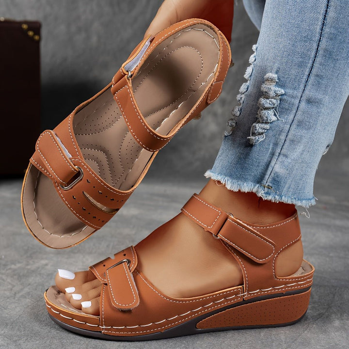 Colette | Women's Platform Wedge Sandals Open-Toe Adjustable Straps