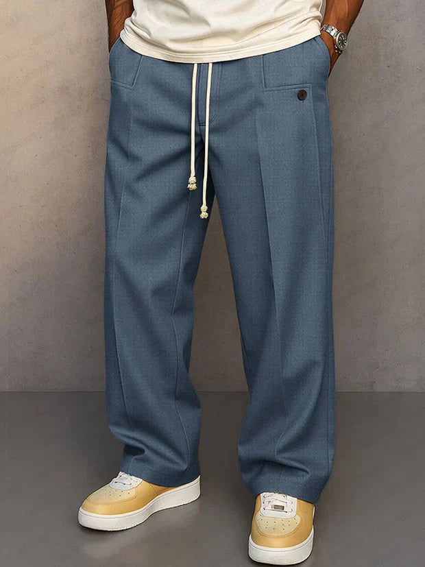 Niklas | Men's Tapered Drawstring Trousers with Front Crease