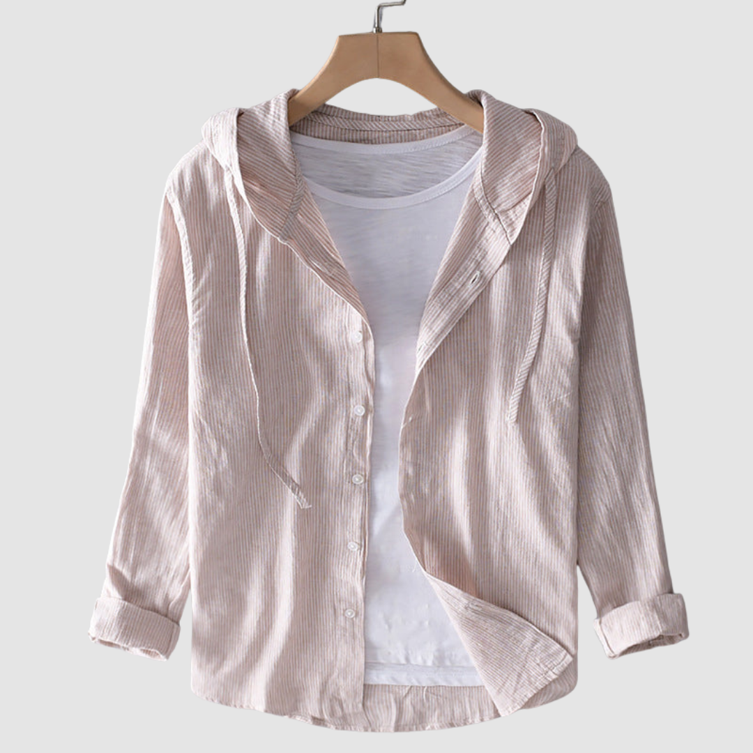 Gerda | Women's Hooded Blouse Button Front Relaxed-Fit