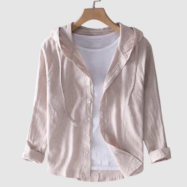Gerda | Women's Hooded Blouse Button Front Relaxed-Fit