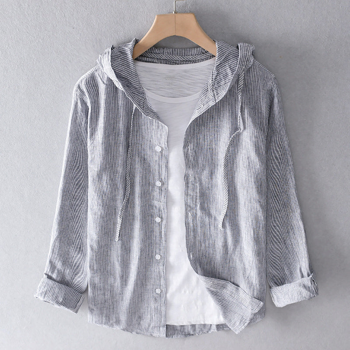 Nova | Women's Hooded Striped Shirt with Button Front