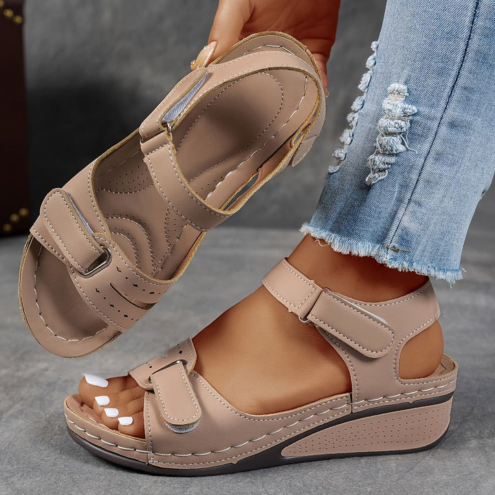 Colette | Women's Platform Wedge Sandals Open-Toe Adjustable Straps