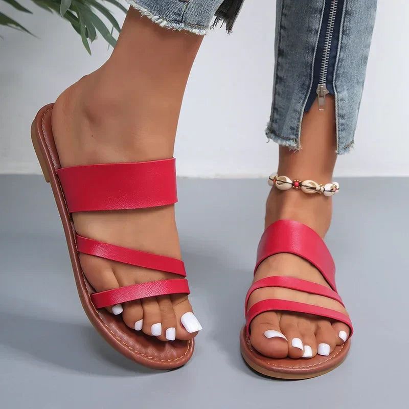 Elsa | Women's Open-Toe Flat Sandals – Weekend Errands