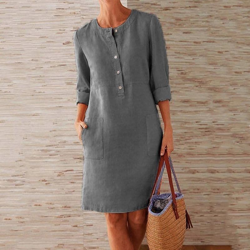 Nadeline | Women's Button-Front Shift Dress – Weekend Errands