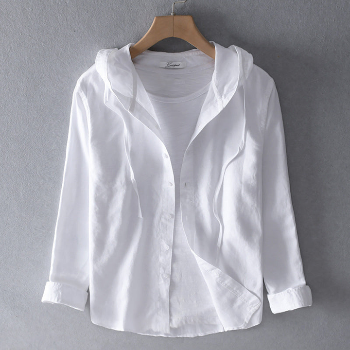 Nova | Women's Hooded Striped Shirt with Button Front