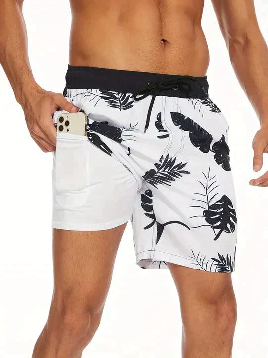 Mads | Men's Printed Compression-Lined Swim Shorts