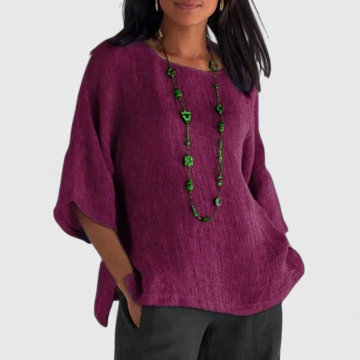 Selene | Women's Relaxed-Fit Blouse with Round Neck