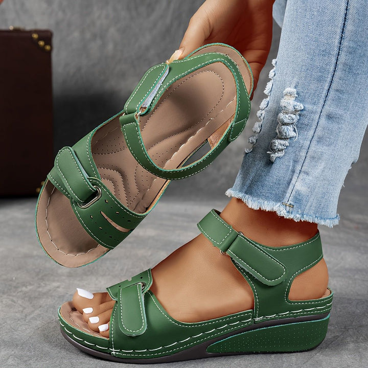 Colette | Women's Platform Wedge Sandals Open-Toe Adjustable Straps