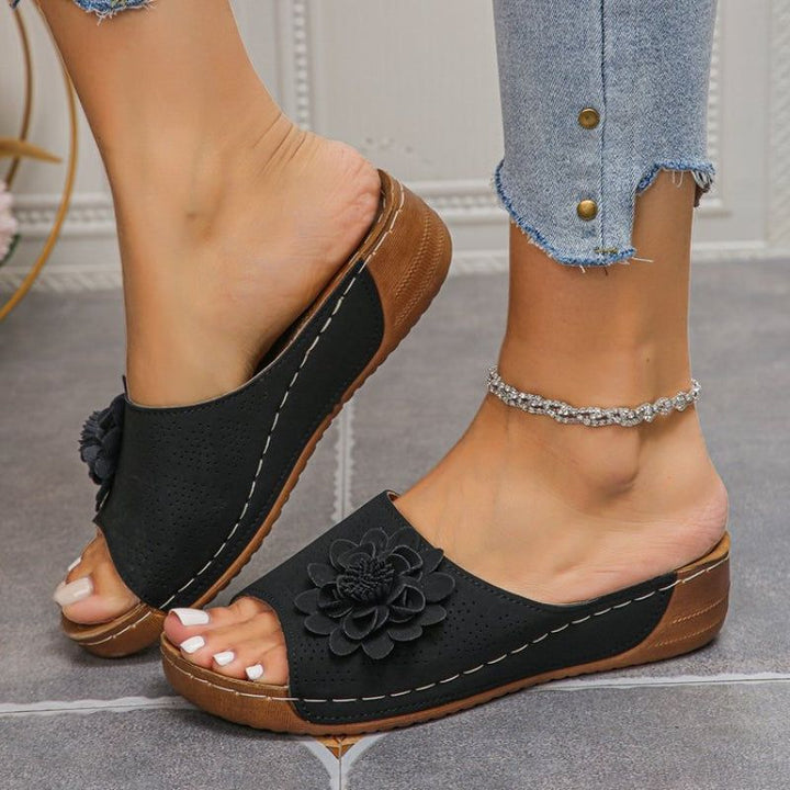 Eline | Women's Platform Open-Toe Sandals - Slip-On Casual