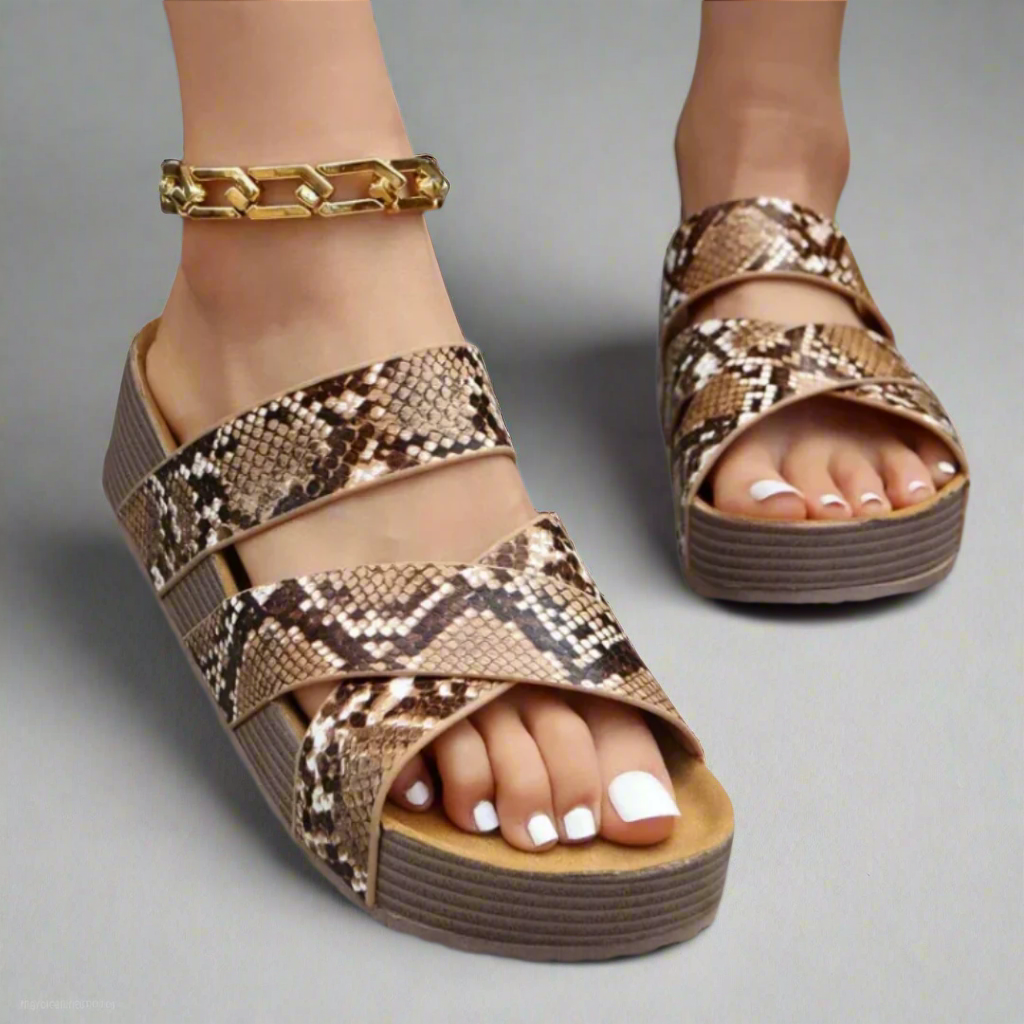 Esther | Women's Slip-On Open-Toe Platform Sandals – Beach Vacation