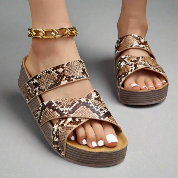 Esther | Women's Slip-On Open-Toe Platform Sandals – Beach Vacation