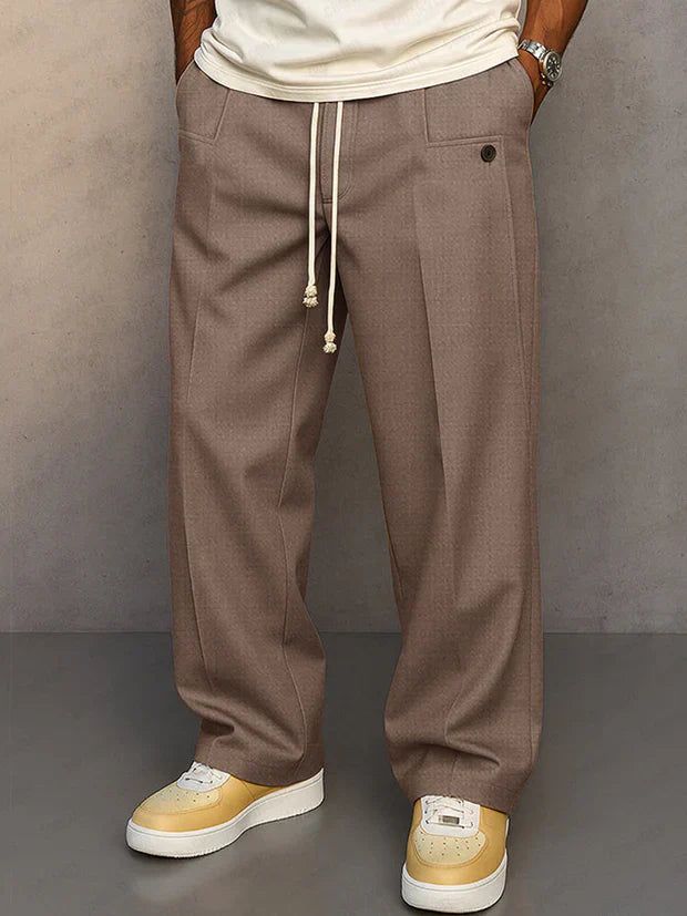 Niklas | Men's Tapered Drawstring Trousers with Front Crease