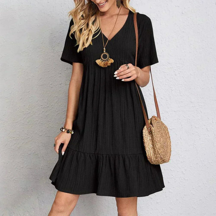 Aurora | Women's Boho Mini Dress with Ruffle Detail Hem