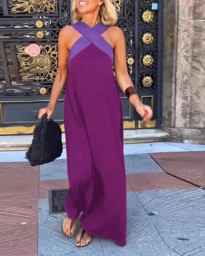 Alma | Women's Wrap Front Maxi Dress with V-Neck Design