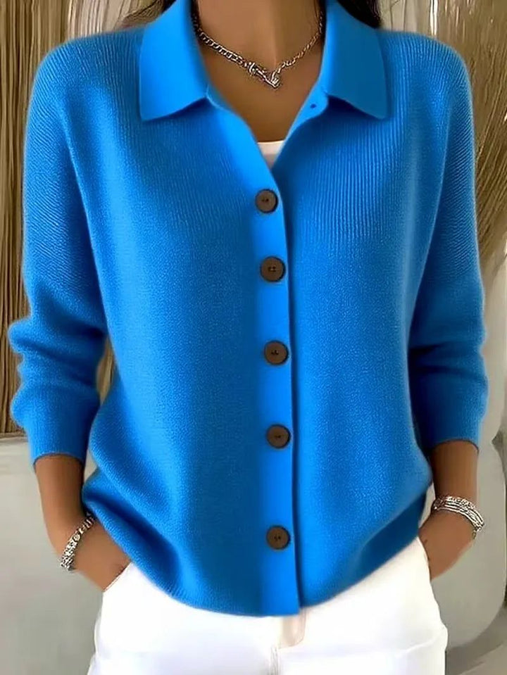 Mila | V-Neck Button-Front Cardigan with Oversized Buttons for Women