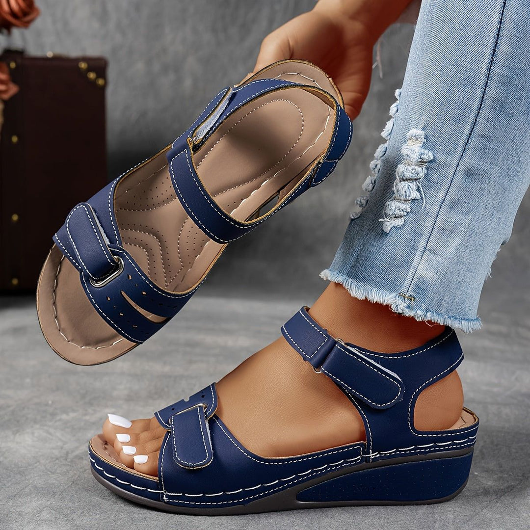 Colette | Women's Platform Wedge Sandals Open-Toe Adjustable Straps