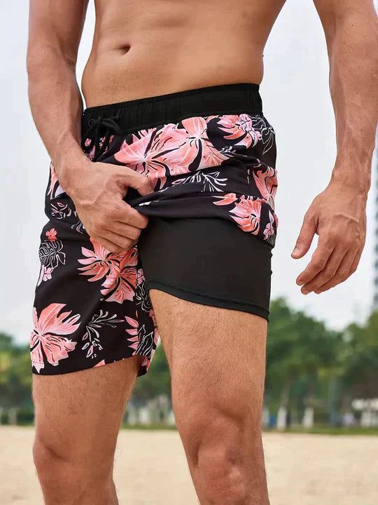 Mads | Men's Printed Compression-Lined Swim Shorts