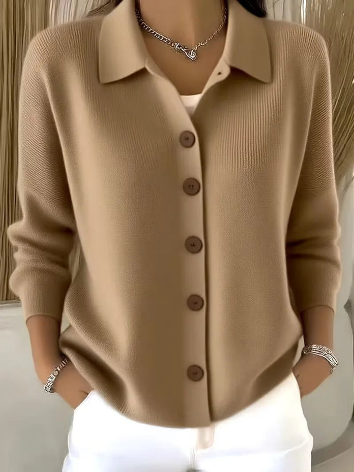Mila | V-Neck Button-Front Cardigan with Oversized Buttons for Women