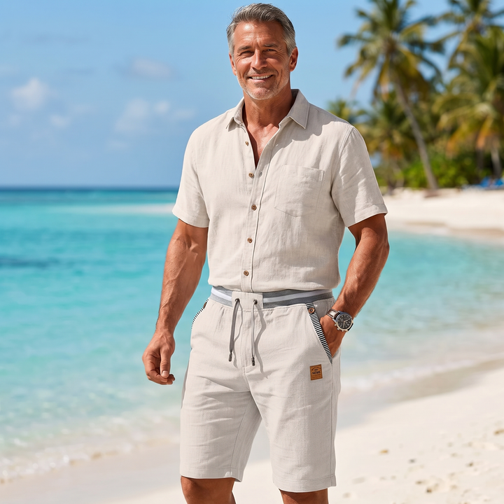 Milan | Men's Tapered Bermuda Shorts with Woven Trim