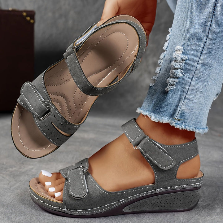 Colette | Women's Platform Wedge Sandals Open-Toe Adjustable Straps