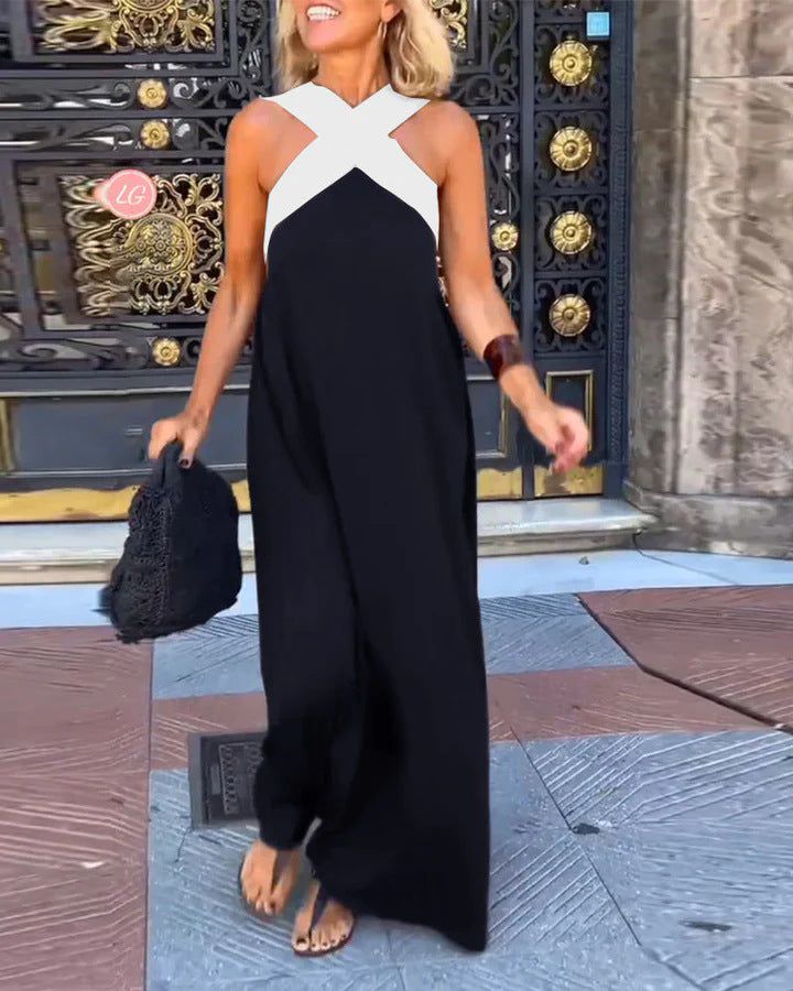 Alma | Women's Wrap Front Maxi Dress with V-Neck Design