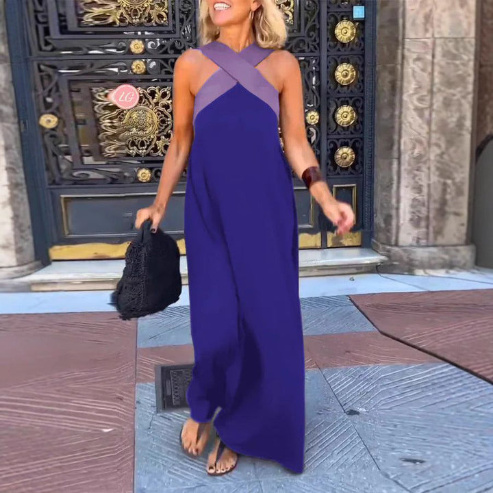 Alma | Women's Wrap Front Maxi Dress with V-Neck Design