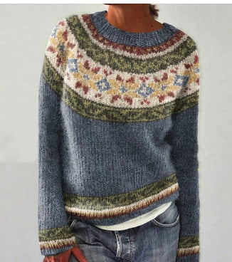 Nora | Ribbed Crew Neck Sweater with Oversized Fit for Women