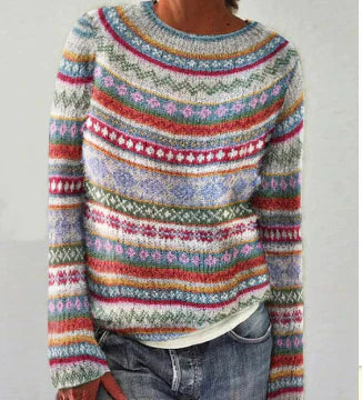 Nora | Ribbed Crew Neck Sweater with Oversized Fit for Women