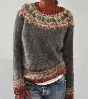 Nora | Ribbed Crew Neck Sweater with Oversized Fit for Women