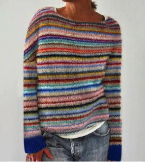 Nora | Ribbed Crew Neck Sweater with Oversized Fit for Women