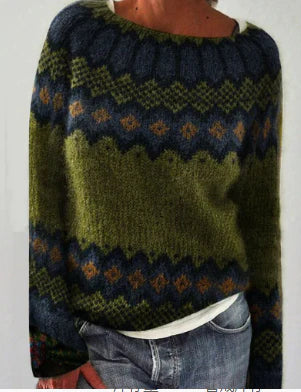 Nora | Ribbed Crew Neck Sweater with Oversized Fit for Women